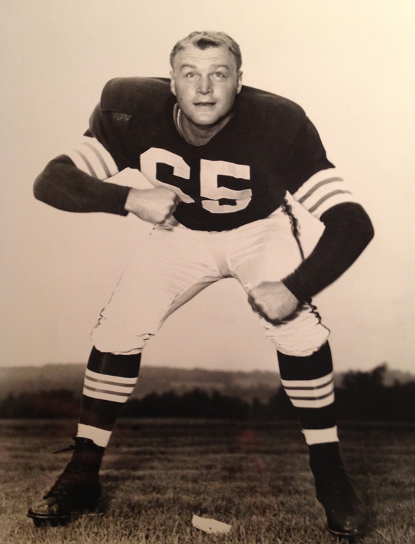 Impressing with his discipline and technique, Chuck earned a job as one of the Browns two “messenger guards” in his rookie season of 1953. Courtesy of the Cleveland Browns 